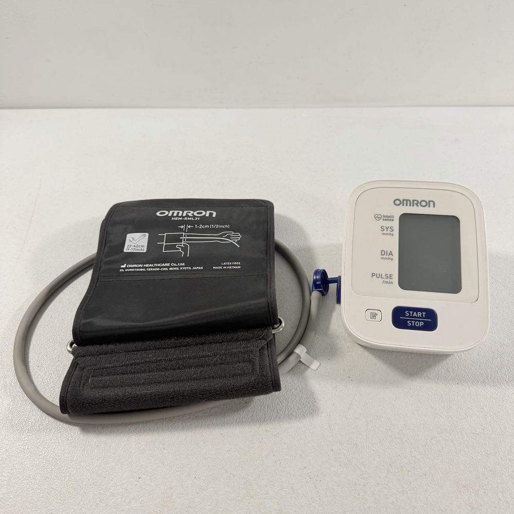 Omron 3 Series BP710N Upper Arm Blood Pressure Monitor White W/ Cuff TESTED